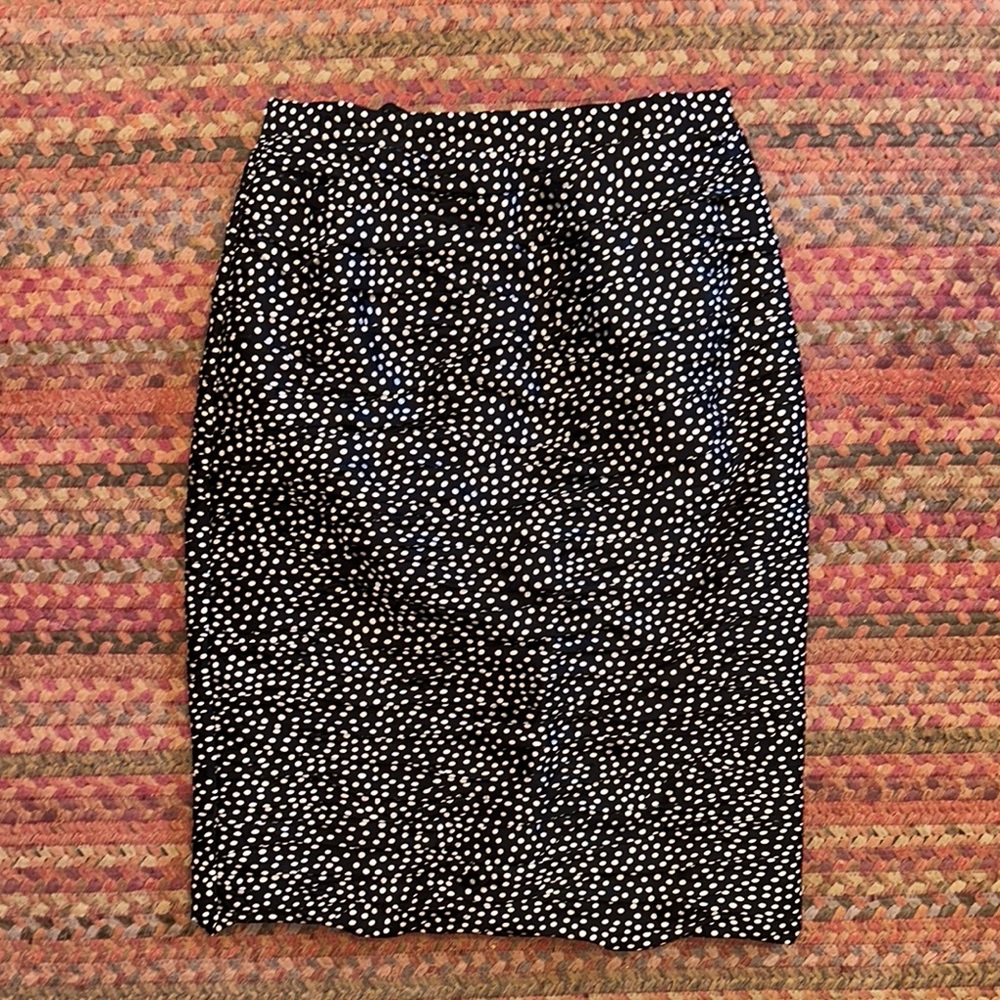 Vintage Black and White Polka Dot Pencil Skirt